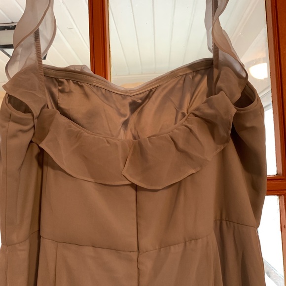 Anthropology BHLDN soft grey elegant  Chiffon dress NWT S 16 - Picture 7 of 16